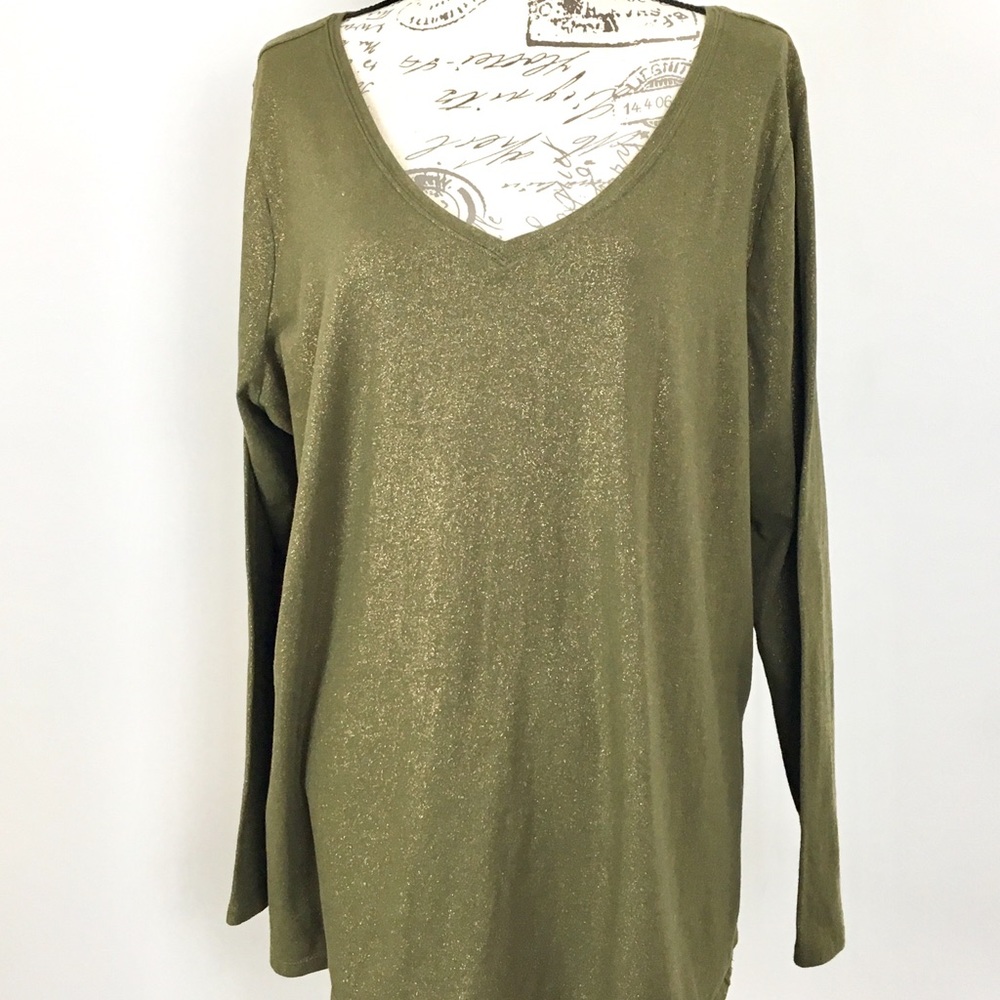 Lane Bryant 18/20 Green Shimmer Top